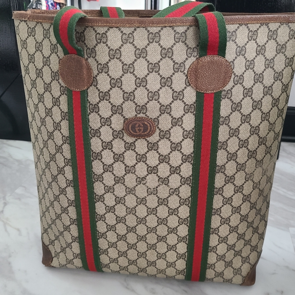 Classic Webbed Gucci Tote
